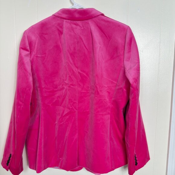 NWTJ.Crew Parke Blazer Womens Size 18 Pink Velvet Single-Button Jacket Lined - Picture 2 of 16